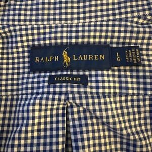 Ralph Lauren Blue and White Checkered Shirt